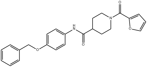 N-[4-(benzyloxy)phenyl]-1-(furan-2-ylcarbonyl)piperidine-4-carboxamide Struktur