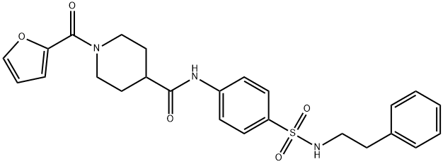 1-(furan-2-ylcarbonyl)-N-{4-[(2-phenylethyl)sulfamoyl]phenyl}piperidine-4-carboxamide Struktur