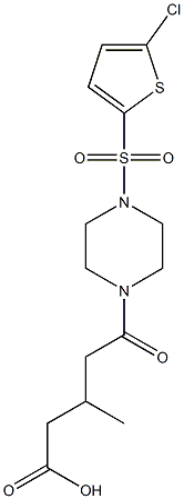 5-(4-((5-chlorothiophen-2-yl)sulfonyl)piperazin-1-yl)-3-methyl-5-oxopentanoic acid Struktur