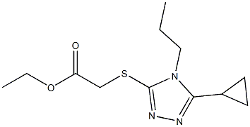 ethyl 2-((5-cyclopropyl-4-propyl-4H-1,2,4-triazol-3-yl)thio)acetate Struktur