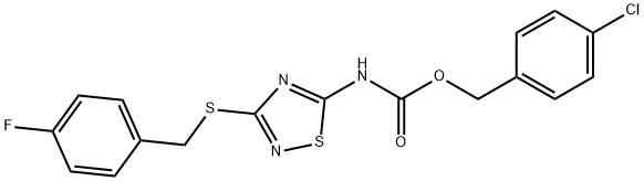 4-chlorobenzyl (3-((4-fluorobenzyl)thio)-1,2,4-thiadiazol-5-yl)carbamate Struktur