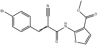 (E)-methyl 2-(3-(4-bromophenyl)-2-cyanoacrylamido)thiophene-3-carboxylate Struktur