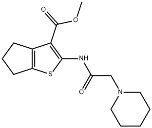 methyl 2-[(1-piperidinylacetyl)amino]-5,6-dihydro-4H-cyclopenta[b]thiophene-3-carboxylate Struktur