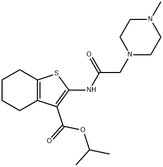 isopropyl 2-(2-(4-methylpiperazin-1-yl)acetamido)-4,5,6,7-tetrahydrobenzo[b]thiophene-3-carboxylate Struktur