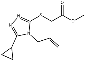 methyl 2-((4-allyl-5-cyclopropyl-4H-1,2,4-triazol-3-yl)thio)acetate Struktur