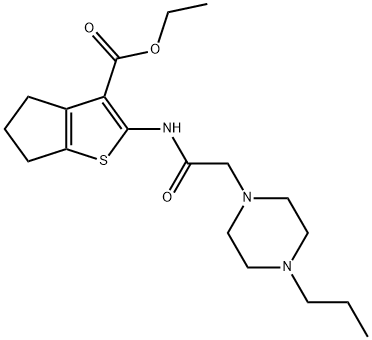 ethyl 2-(2-(4-propylpiperazin-1-yl)acetamido)-5,6-dihydro-4H-cyclopenta[b]thiophene-3-carboxylate Struktur