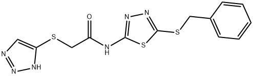 N-[5-(benzylsulfanyl)-1,3,4-thiadiazol-2-yl]-2-(1H-1,2,3-triazol-5-ylsulfanyl)acetamide Struktur