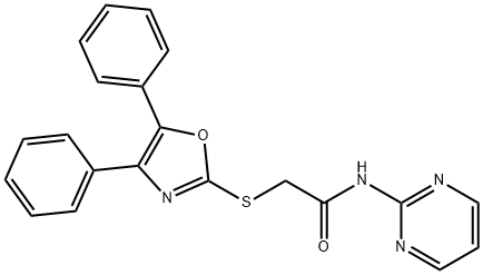 2-[(4,5-diphenyl-1,3-oxazol-2-yl)sulfanyl]-N-(pyrimidin-2-yl)acetamide Struktur