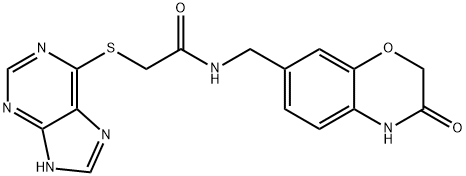 N-[(3-oxo-3,4-dihydro-2H-1,4-benzoxazin-7-yl)methyl]-2-(9H-purin-6-ylsulfanyl)acetamide Struktur