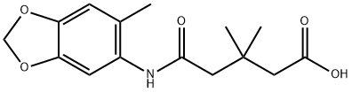 3,3-dimethyl-5-[(6-methyl-1,3-benzodioxol-5-yl)amino]-5-oxopentanoic acid Struktur