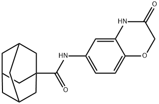 N-(3-oxo-3,4-dihydro-2H-1,4-benzoxazin-6-yl)-1-adamantanecarboxamide Struktur