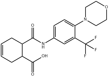 6-{[4-(4-morpholinyl)-3-(trifluoromethyl)anilino]carbonyl}-3-cyclohexene-1-carboxylic acid Struktur