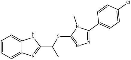 1-(1H-benzimidazol-2-yl)ethyl 5-(4-chlorophenyl)-4-methyl-4H-1,2,4-triazol-3-yl sulfide Struktur