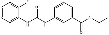 ethyl 3-(3-(2-fluorophenyl)ureido)benzoate Struktur