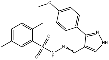 (Z)-N'-((3-(4-methoxyphenyl)-1H-pyrazol-4-yl)methylene)-2,5-dimethylbenzenesulfonohydrazide Struktur