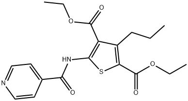 diethyl 5-(isonicotinamido)-3-propylthiophene-2,4-dicarboxylate Struktur