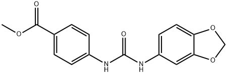 methyl 4-(3-(benzo[d][1,3]dioxol-5-yl)ureido)benzoate Struktur