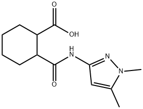 2-((1,5-dimethyl-1H-pyrazol-3(2H)-ylidene)carbamoyl)cyclohexanecarboxylic acid Struktur