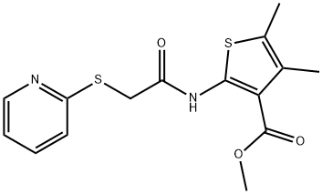 methyl 4,5-dimethyl-2-(2-(pyridin-2-ylthio)acetamido)thiophene-3-carboxylate Struktur