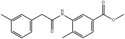 methyl 4-methyl-3-(2-(m-tolyl)acetamido)benzoate Struktur