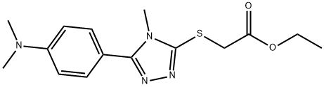 ethyl 2-((5-(4-(dimethylamino)phenyl)-4-methyl-4H-1,2,4-triazol-3-yl)thio)acetate Struktur