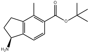 (S)-tert-butyl 1-amino-4-methyl-2,3-dihydro-1H-indene-5-carboxylate Structure