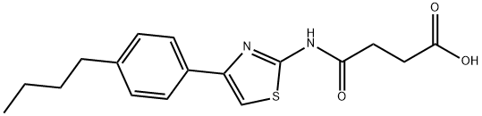 4-((4-(4-butylphenyl)thiazol-2-yl)amino)-4-oxobutanoic acid Struktur