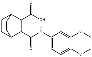 3-((3,4-dimethoxyphenyl)carbamoyl)bicyclo[2.2.2]octane-2-carboxylic acid Struktur