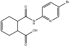 6-((5-bromopyridin-2-yl)carbamoyl)cyclohex-3-enecarboxylic acid Struktur