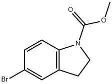 1H-Indole-1-carboxylic acid, 5-bromo-2,3-dihydro-, methyl ester
 Struktur