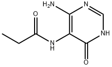 N-(4-amino-6-oxo-1,6-dihydropyrimidin-5-yl)propionamide Struktur