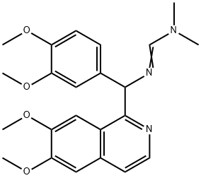 (E)-N'-((6,7-dimethoxyisoquinolin-1-yl)(3,4-dimethoxyphenyl)methyl)-N,N-dimethylformimidamide Struktur