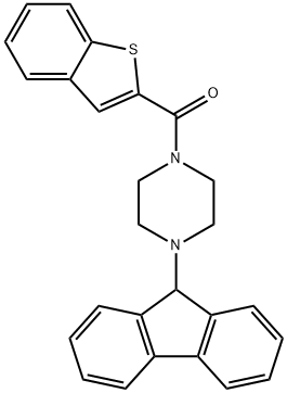 1-(1-benzothien-2-ylcarbonyl)-4-(9H-fluoren-9-yl)piperazine Struktur