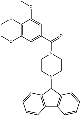 1-(9H-fluoren-9-yl)-4-(3,4,5-trimethoxybenzoyl)piperazine Struktur