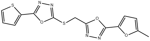 [5-(5-methyl-2-furyl)-1,3,4-oxadiazol-2-yl]methyl 5-(2-thienyl)-1,3,4-oxadiazol-2-yl sulfide Struktur