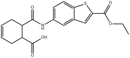 6-((2-(ethoxycarbonyl)benzo[b]thiophen-5-yl)carbamoyl)cyclohex-3-enecarboxylic acid Struktur