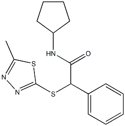 N-cyclopentyl-2-[(5-methyl-1,3,4-thiadiazol-2-yl)sulfanyl]-2-phenylacetamide Struktur