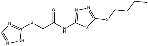 N-[5-(butylsulfanyl)-1,3,4-thiadiazol-2-yl]-2-(1H-1,2,4-triazol-3-ylsulfanyl)acetamide Struktur