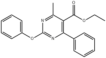 Ethyl 4-methyl-2-phenoxy-6-phenylpyrimidine-5-carboxylate Struktur