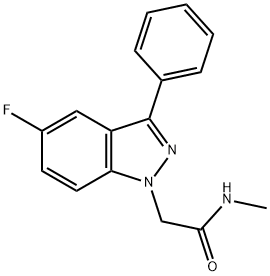 2-(5-Fluoro-3-phenyl-1H-indazol-1-yl)-N-methylacetamide Struktur