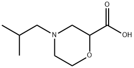 4-(2-methylpropyl)-2-Morpholine carbocylic acid Struktur