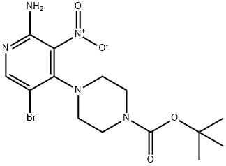 tert-Butyl 4-(2-amino-5-bromo-3-nitropyridin-4-yl)piperazine-1-carboxylate Struktur