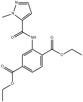 diethyl 2-(1-methyl-1H-pyrazole-5-carboxamido)terephthalate Struktur