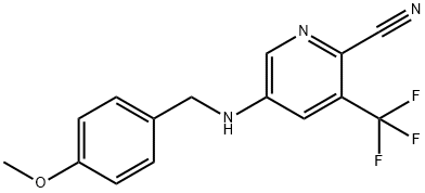 5-((4-Methoxybenzyl)amino)-3-(trifluoromethyl)picolinonitrile Struktur