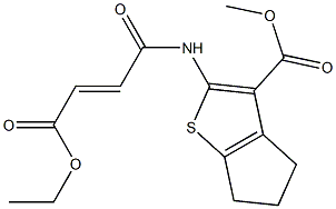 methyl 2-[(4-ethoxy-4-oxo-2-butenoyl)amino]-5,6-dihydro-4H-cyclopenta[b]thiophene-3-carboxylate Struktur