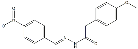 2-(4-methoxyphenyl)-N'-(4-nitrobenzylidene)acetohydrazide Struktur