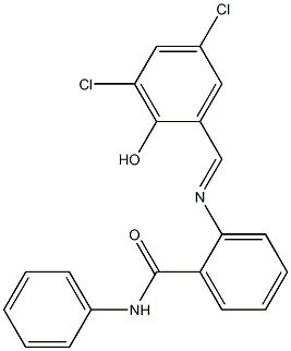 2-[(3,5-dichloro-2-hydroxybenzylidene)amino]-N-phenylbenzamide Struktur