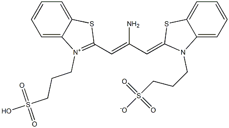 3-((2Z)-2-(2-amino-3-(3-(3-sulfopropyl)benzo[d]thiazol-3-ium-2-yl)allylidene)benzo[d]thiazol-3(2H)-yl)propane-1-sulfonate Struktur