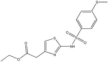 ethyl 2-(2-(4-(methylthio)phenylsulfonamido)thiazol-4-yl)acetate Struktur