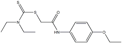 2-((4-ethoxyphenyl)amino)-2-oxoethyl diethylcarbamodithioate Struktur